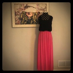 Black&Pink Summer Maxi Dress